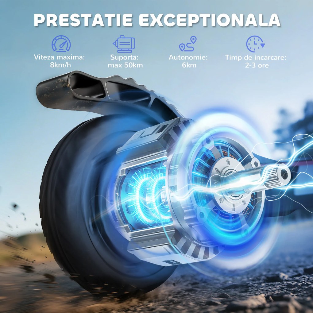 Trotineta electrica HOMCOM 120W, cu frana, 76x53x90/95 cm | AOSOM RO