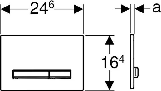 Geberit 115.788.GH.2 - Buton de evacuare Sigma50 24,6x16,4 cm crom mat