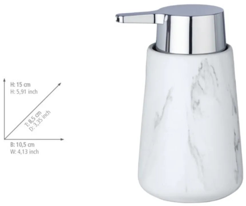Dozator din ceramică pentru săpun Wenko Adrada, alb