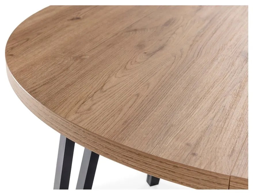 Masă de dining în culoare naturală rotundă extensibilă ø 120 cm Cleo – Marckeric