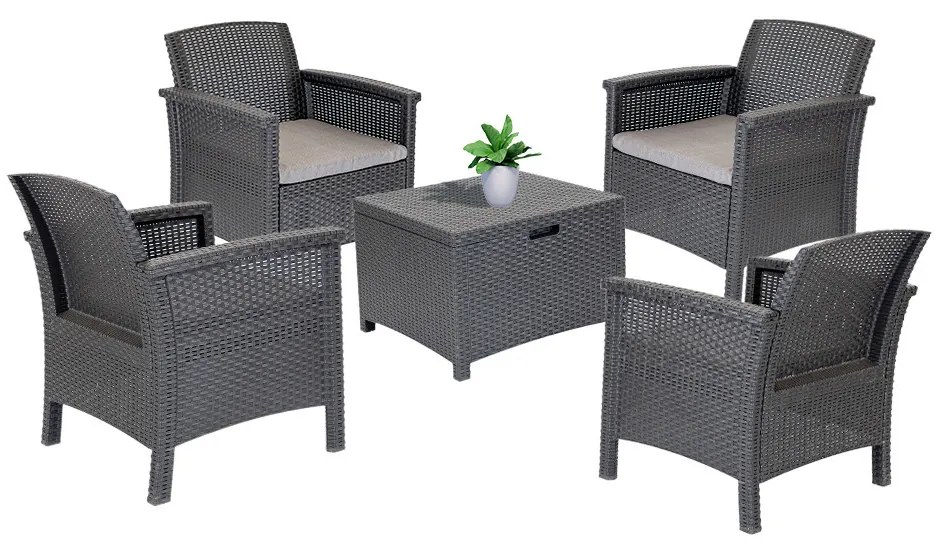 Set de mobilier de grădină Venus Quadro grafit