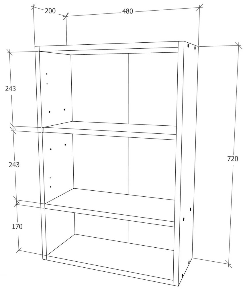 Corp Baie Zed, Suspendat, 2 Usi, Alb lucios/Alb, MDF, L 48 x l 22 x H 72 cm