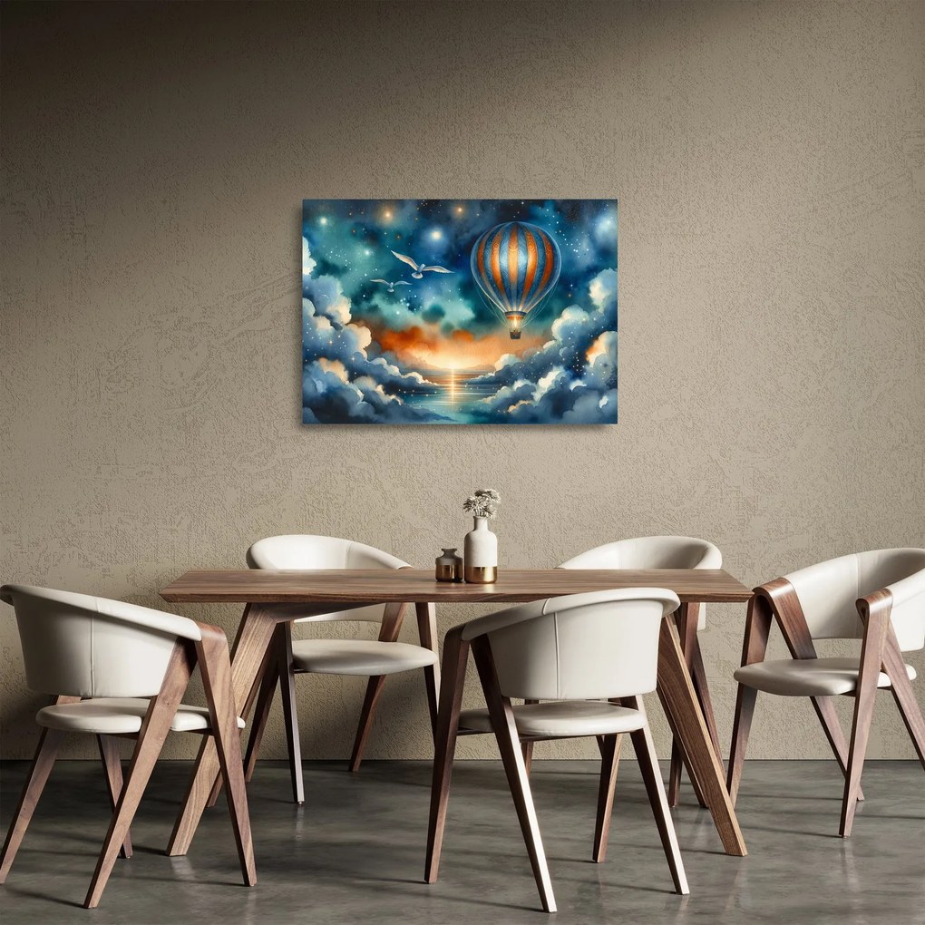 Tablou pe sticlă - Zbor sub cerul nopții (70x50 cm)