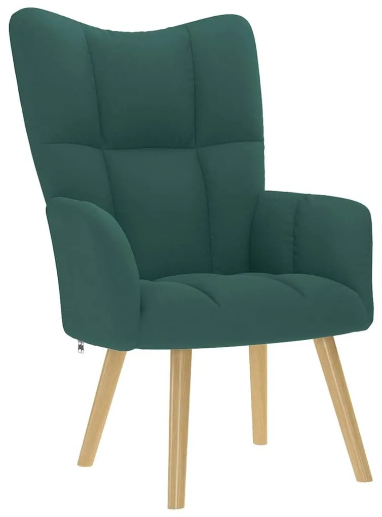 vidaXL Scaun de relaxare, verde închis, material textil