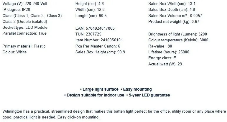 Plafoniera LED design liniar Wilmington 90,5cm