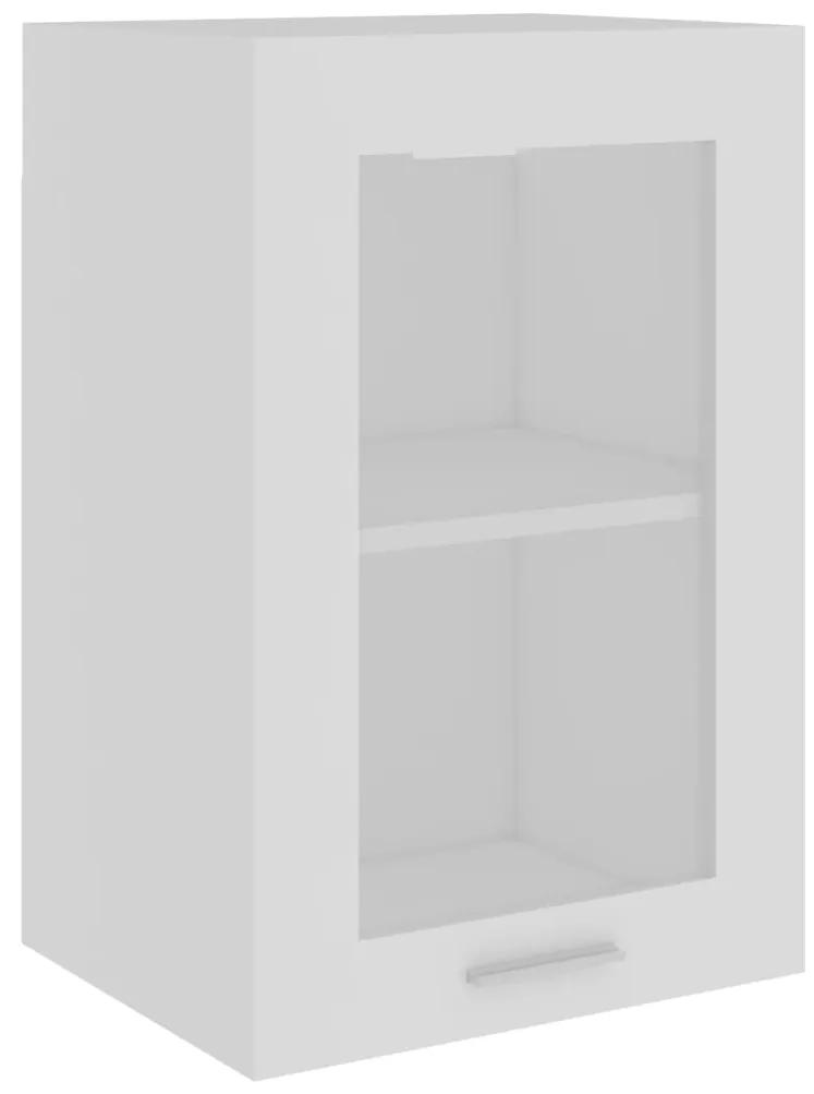 802505 vidaXL Dulap de sticlă suspendat, alb, 40 x 31 x 60 cm, lemn prelucrat
