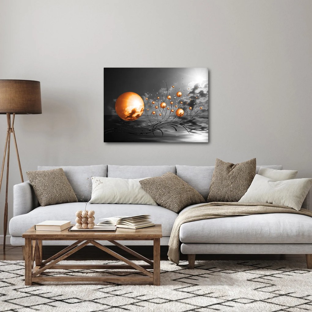 Tabloul bilelor portocalii abstarcte (70x50 cm)