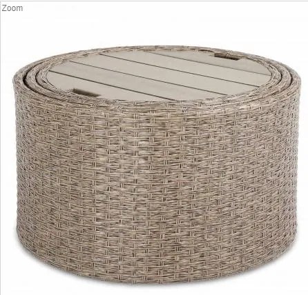 Deuba Sezlong de ratan de gradina LAZY - crem 185 cm