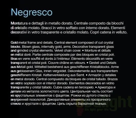 Aplica de perete cristal Venezian Negresco AP2 087757