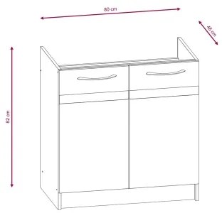 Set mobilier de bucătărie VALERIA 180 cm, maro/stejar Sonoma