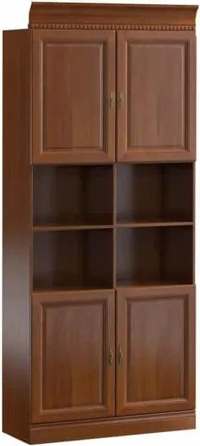 Corp lemn masiv Bibliotecă Bennett 5 4 Nișe 4 Uși Închise L 100 4cm