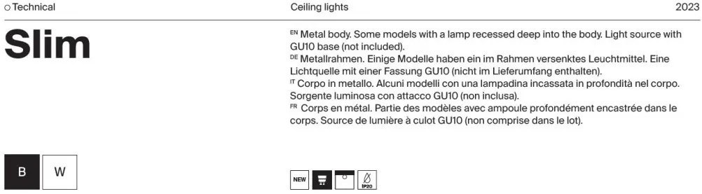 Corp aplicat cu 2 spoturi design tehnic Slim alb