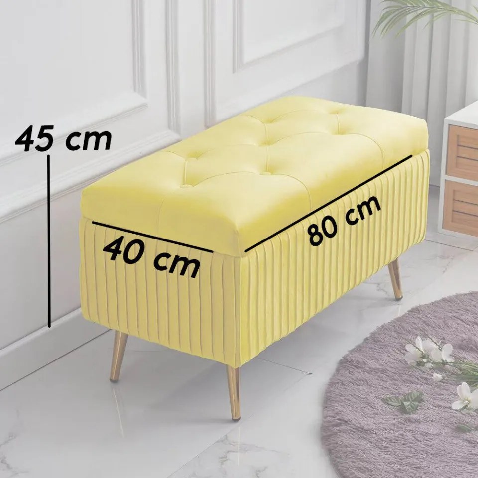 BAGA202 - Bancuta 80 cm, bancheta, banca living, dormitor, hol - Galben