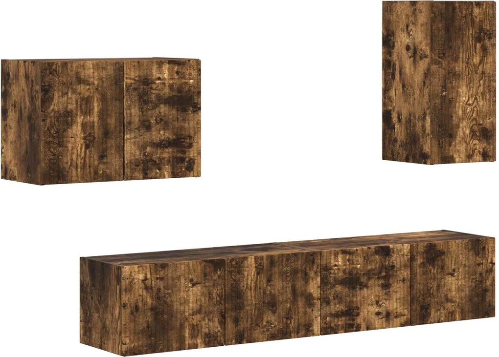 vidaXL Set Dulap pentru Televizor Montat pe Perete 4 pcs Lemn compozit