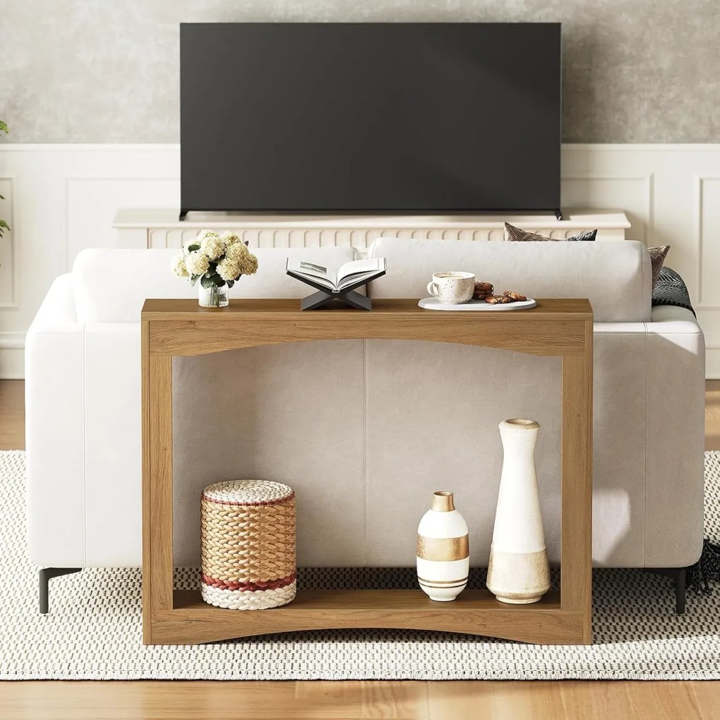 MAM25 - Masa Consola foarte ingusta, 100 cm, masuta hol, living, dining, dormitor - Maro Deschis / Maro