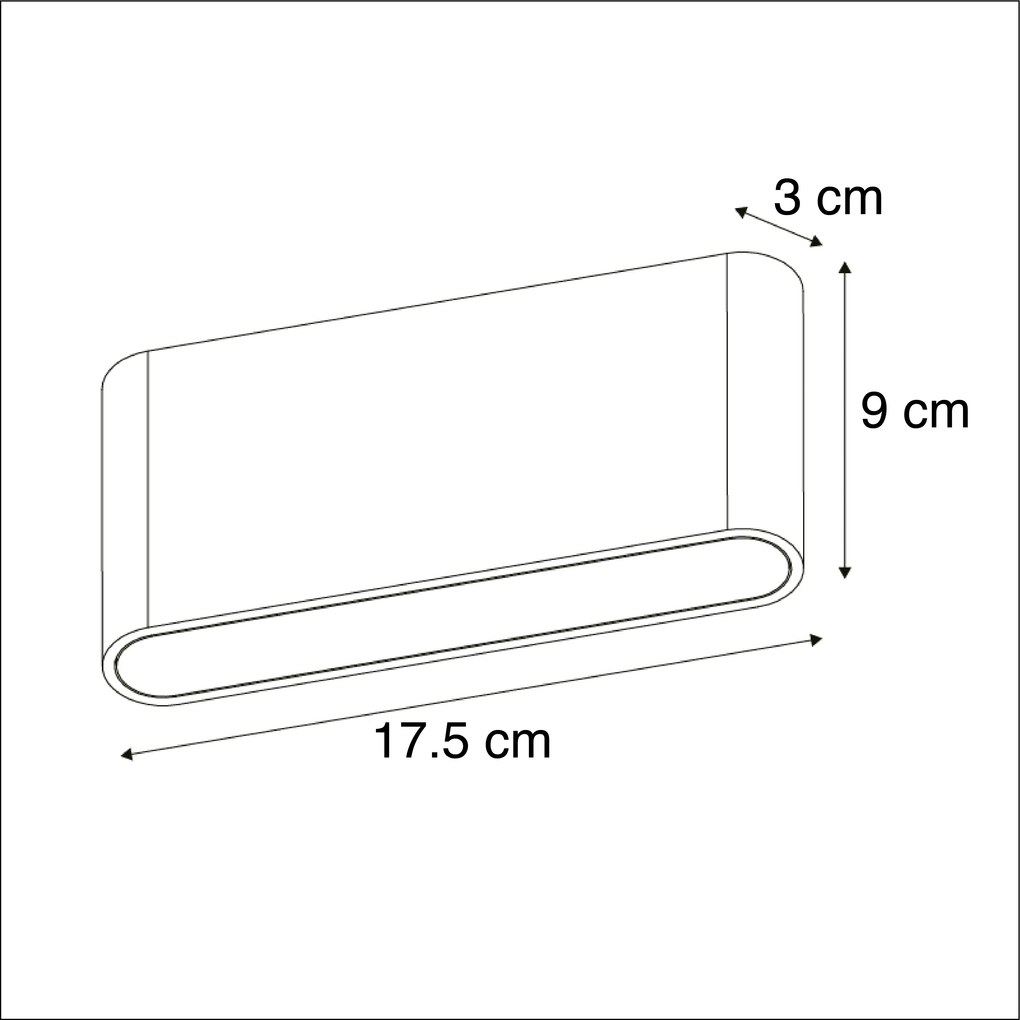 Lampă de perete de exterior Gri închis 17,5 cm Inclusiv LED IP65 - Batt