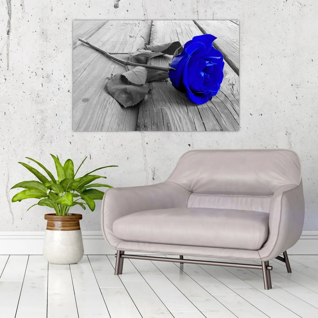 Tablou - Trandafir albastru (90x60 cm)