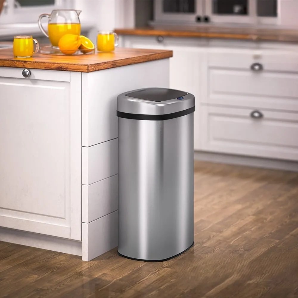 Coș de gunoi cu senzor DEUS, 58 litri, argintie Jurhan