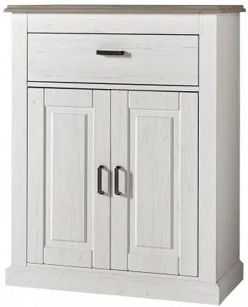 Cabinet hol din MDF si pal, cu 2 usi si 1 sertar, Victory Alb, l89xA42xH112 cm