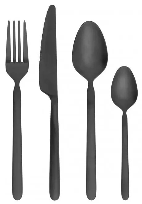 Tacâmuri negre din oțel inoxidabil 16 buc. Stella – Blomus