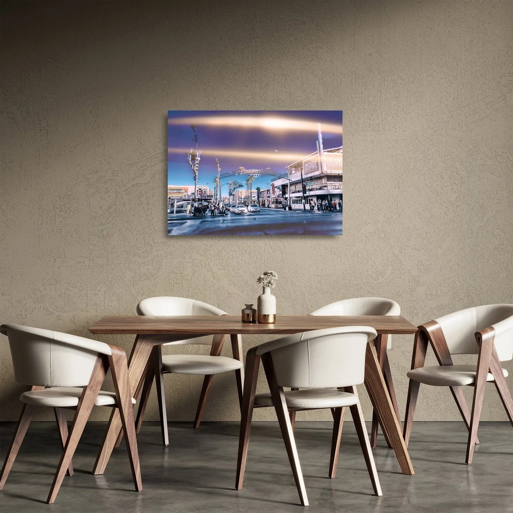 Tablou pe sticlă cu strada în Las Vegas (70x50 cm)