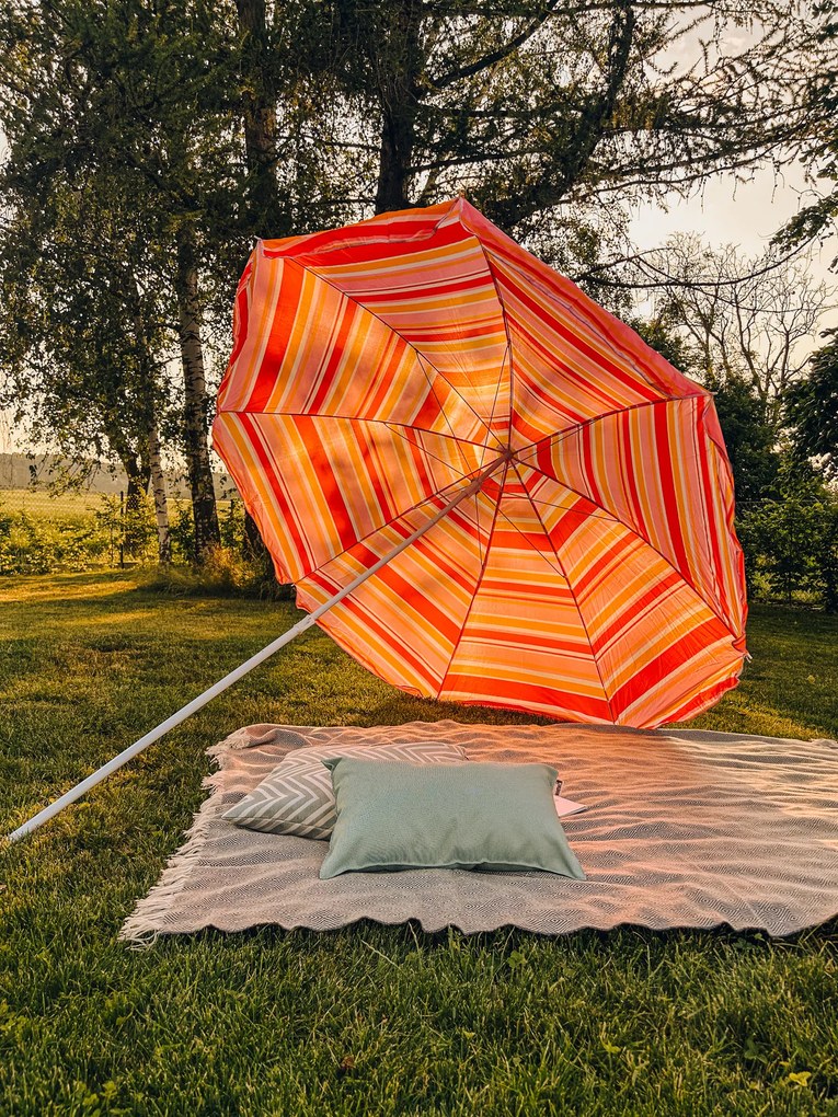 Umbrela de soare rosu-portocaliu, SUNBEAM 180 cm