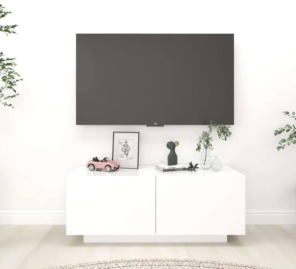 Comoda TV, alb, 100x35x40 cm, PAL