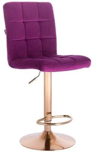 HR7009W Scaun Catifea Fucsia cu Bază Aurie