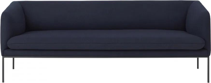 Canapea albastra/neagra din lana si otel pentru 3 persoane Turn Ferm Living