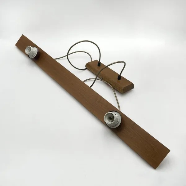 Lampă suspendată pe cablu AIDA 2xE27/15W/230V Ø 35 cm stejar/crem