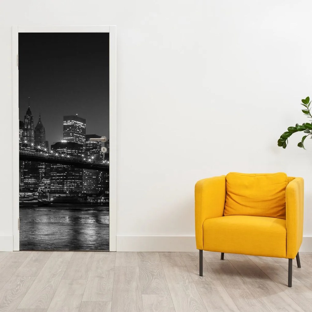 Fototapet pentru ușă - Podul Brooklyn și New York (95x205cm)