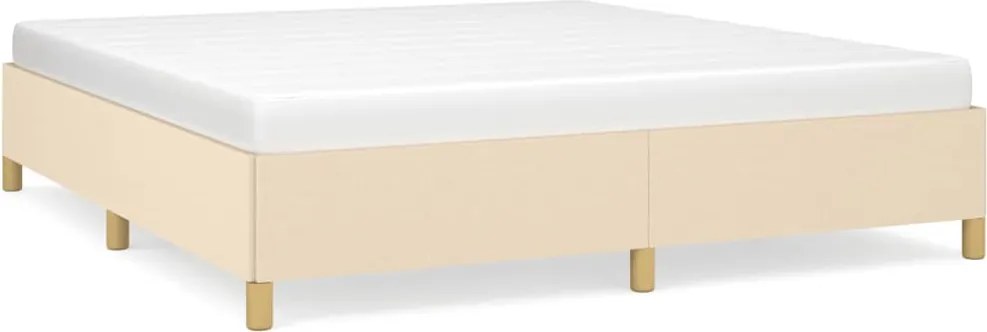 vidaXL Cadru de pat fără saltea, crem, 180x200 cm, textil