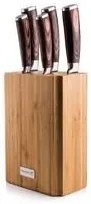 Set de cuțite Gourmet Nature G21, 5 bucăți, suport de bambus