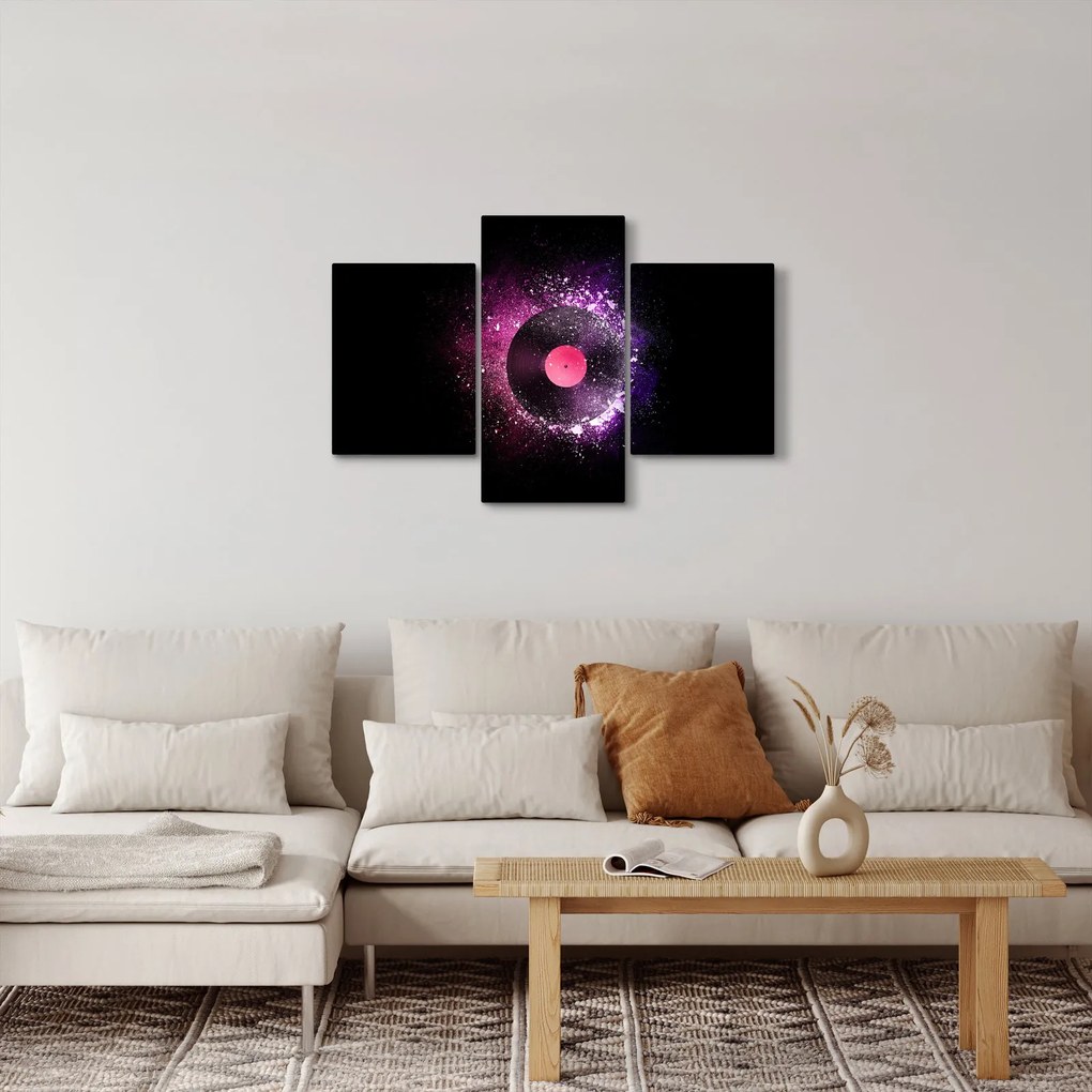 Tablou - Disc de vinil roz-violet (90x60 cm)