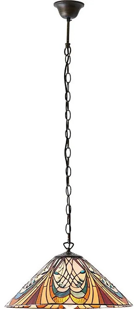 Endon 64162 - Lustră cu lanț Tiffany HECTOR 1xE27/60W/230V Ø 40 cm