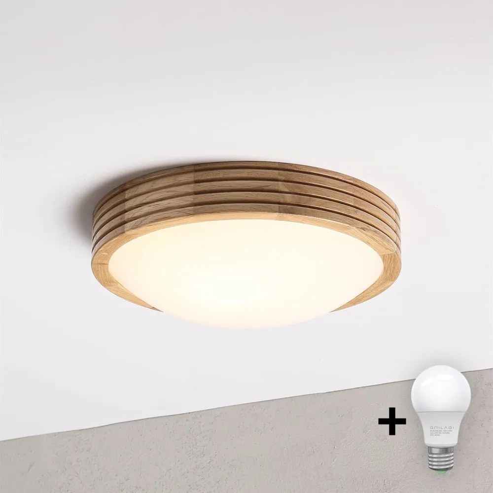 Brilagi - Lampă LED de tavan CARVALHO MODERN SLIM 1xE27/60W/230V diametru 27,5 cm stejar