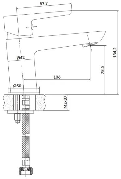 Baterie de lavoar Cersanit S951-045 MILLE 13,4 cm crom lucios + ventil