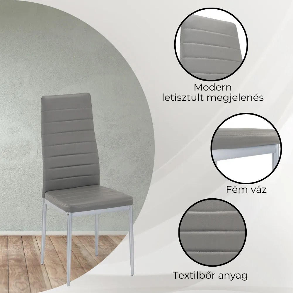 Midland 4+1 set de sufragerie gri-negru