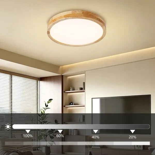 Brilagi - Corp de iluminat LED dimabil WOODLINE LED/48W/230V 3000-6000K stejar Ø 40 cm +DO