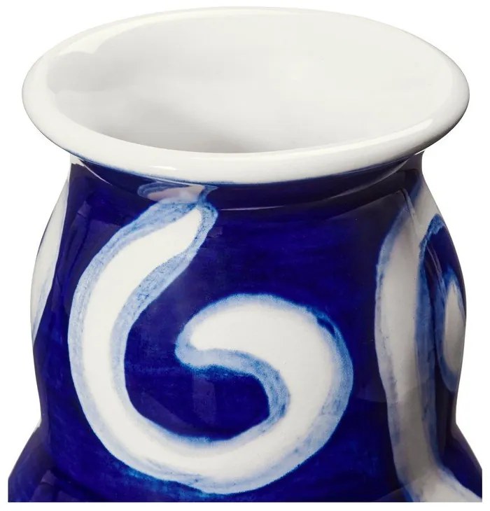 Vază albastră din gresie pictată manual Tulle – Kähler Design