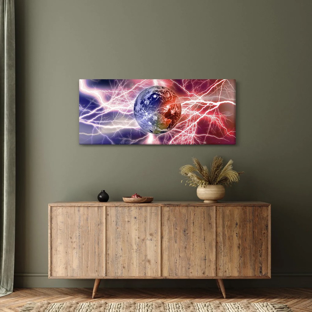 Tablou - Globul pământen în curenți (120x50 cm)