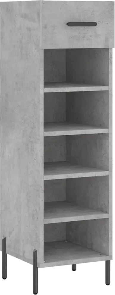 vidaXL Pantofar, gri beton, 30x35x105 cm, lemn compozit