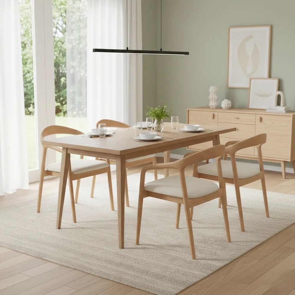 Scaun, lemn masiv, natural/gri, TOROL