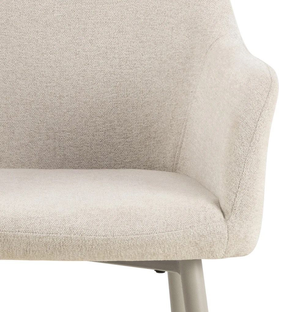 MAZZONI EXPORT VERA Bej (material Apia 453) / cadru bej-gri (cașmir) - SCAUN MODERN ADÂNC TAPIȚAT DIN CHENILLE PENTRU SALON/LIVING LOFT