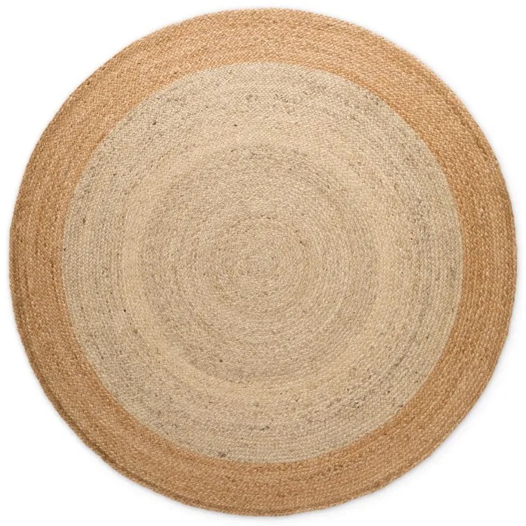 Covor fildeș reversibil, țesut manual rotund din iută ø 160 cm Jutta Ivory – Hanse Home