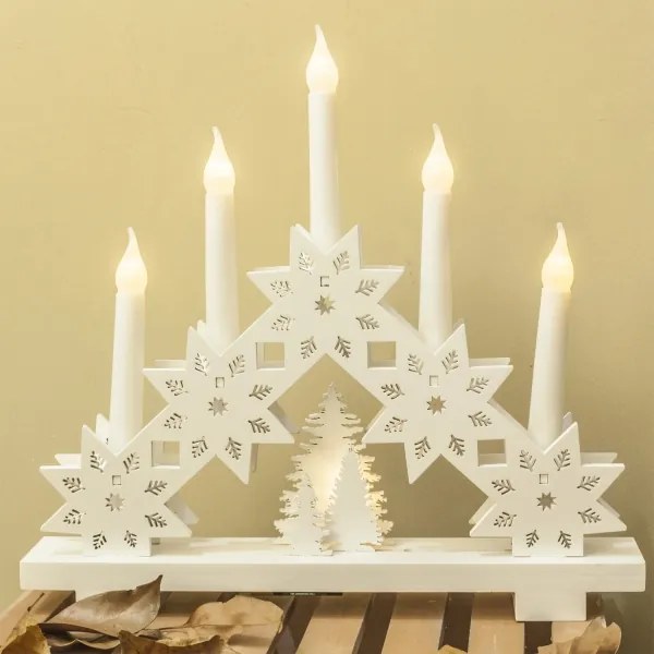 Brilagi - Suport pentru lumânări de Crăciun cu LED, 5xLED/2xAA