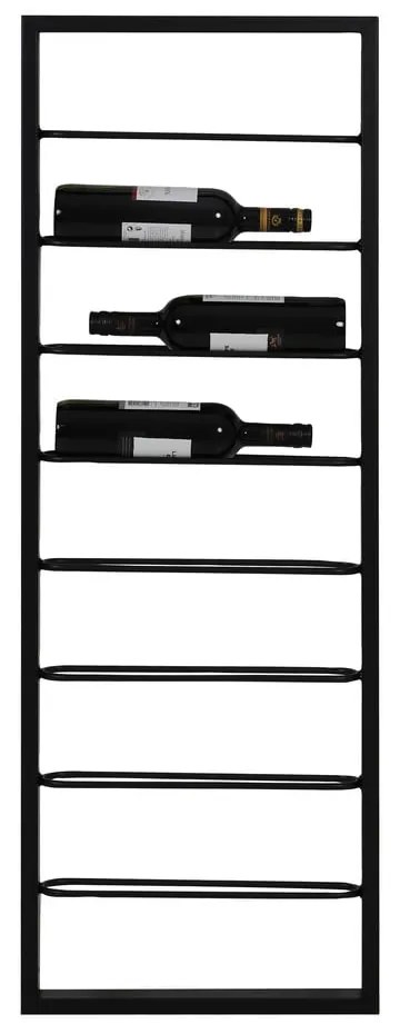Raft pentru sticle de vin negru pentru perete din metal 42x120x6 cm Macaben – Light &amp; Living