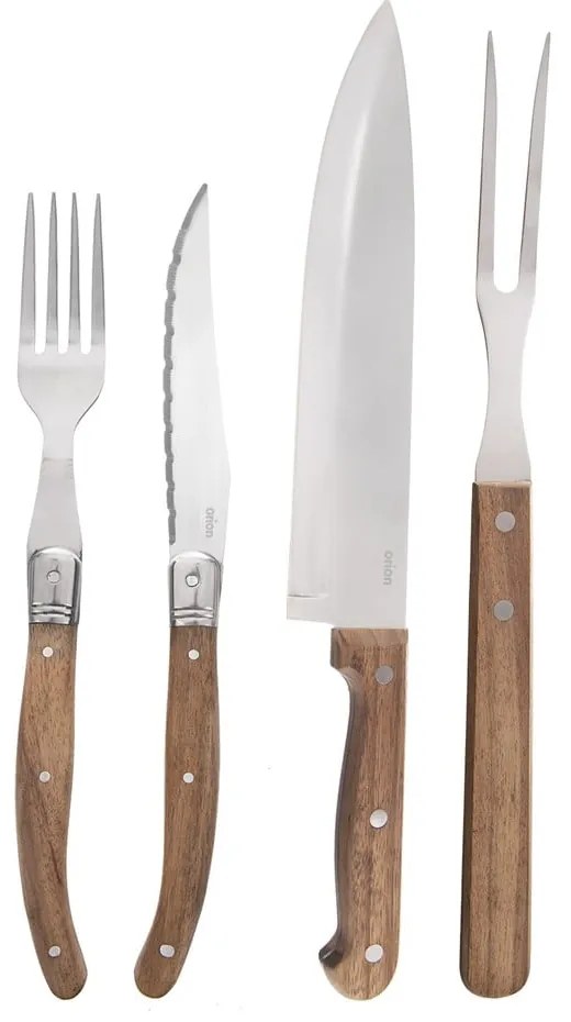 Tacâmuri argintii/în culoare naturală din oțel inoxidabil 15 buc. – Orion