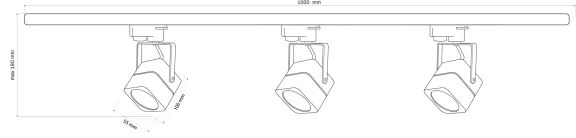 Spot în sistem de șină VIENNA 3xGU10/10W/230V negru