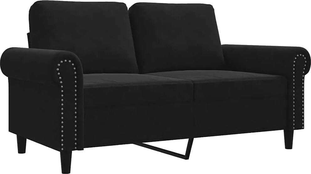 vidaXL Canapea cu 2 locuri, negru, 120 cm, catifea